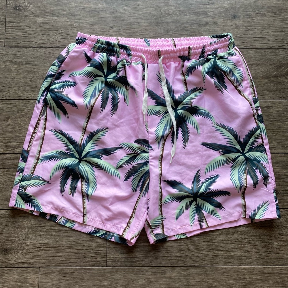 Iffei Tropical Pink Men Swim Trunks | Large